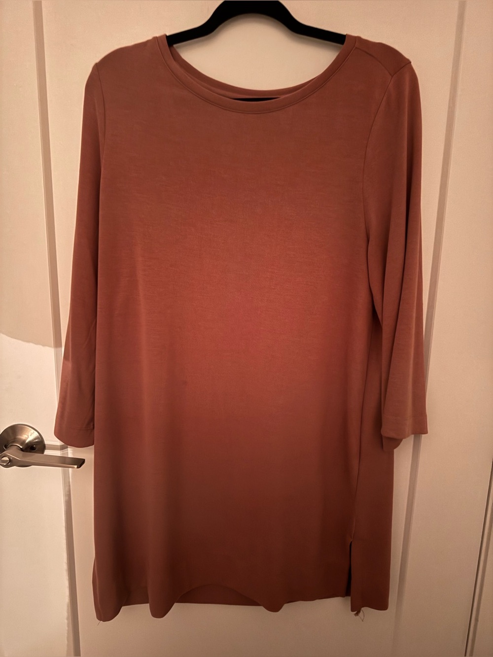 Simons Contemporaine Women's Long Sleeve Shift Dress in Warm Terracotta large